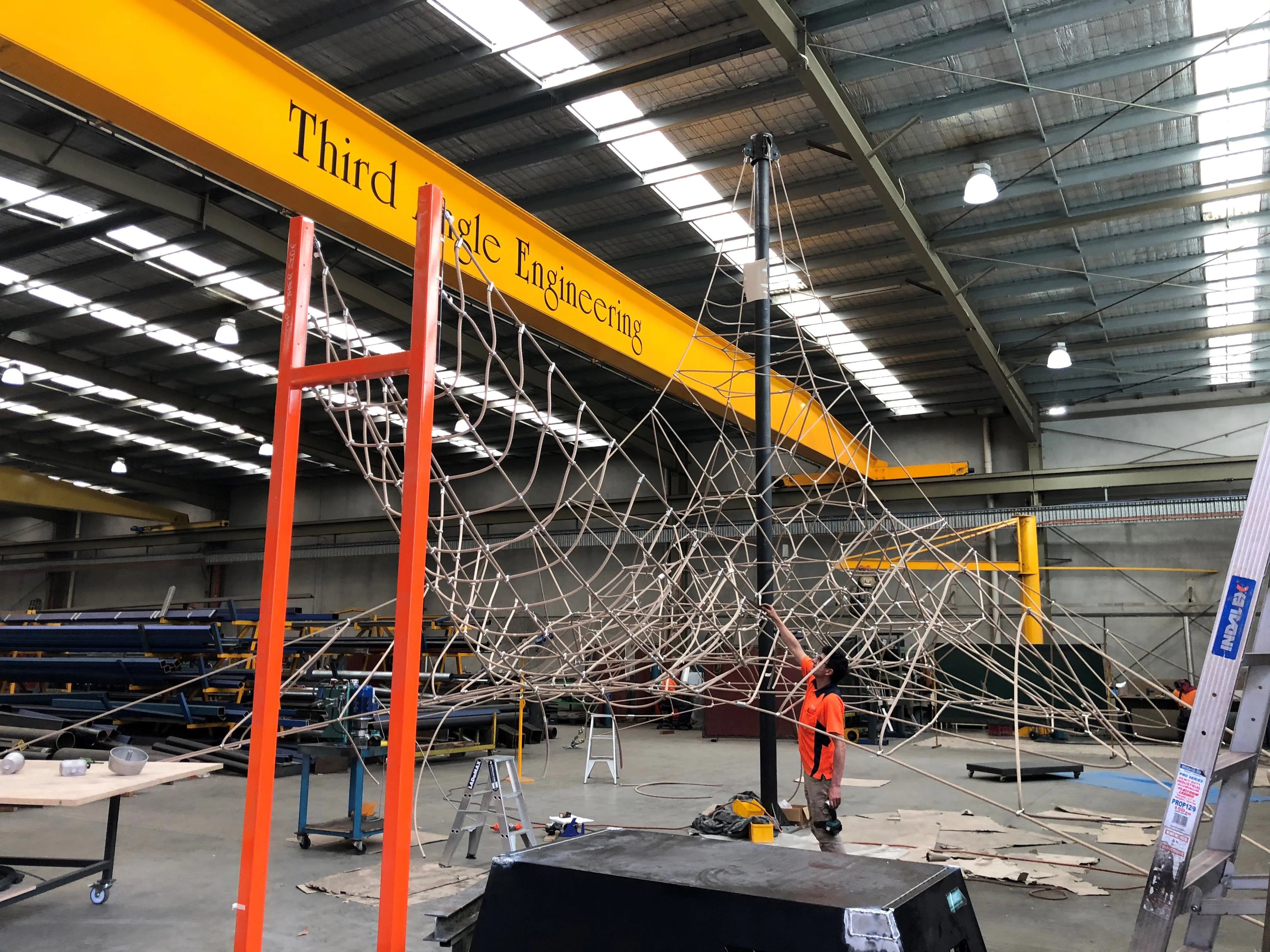 Rope Pyramid in the factory