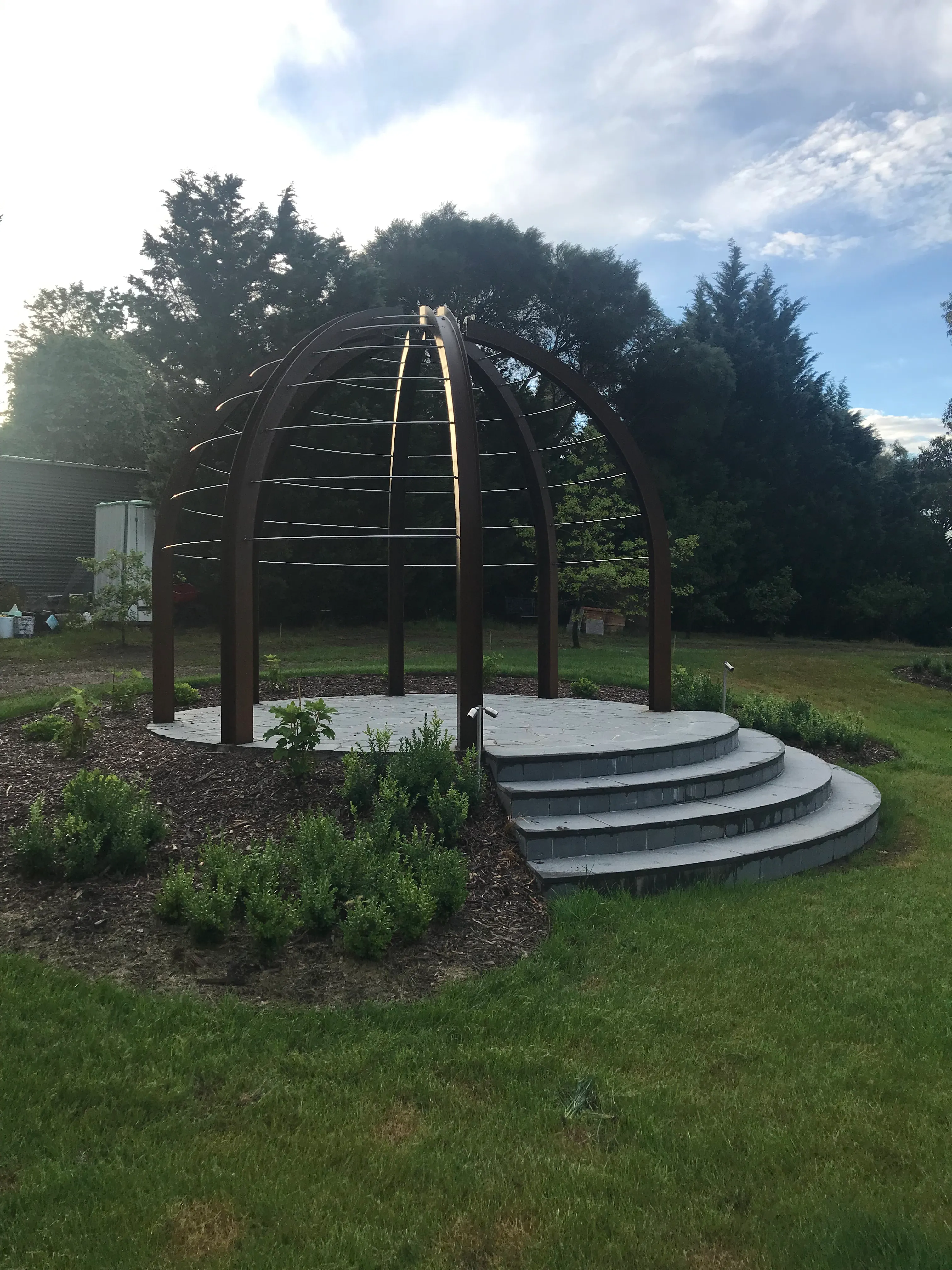 Rustic garden pergola