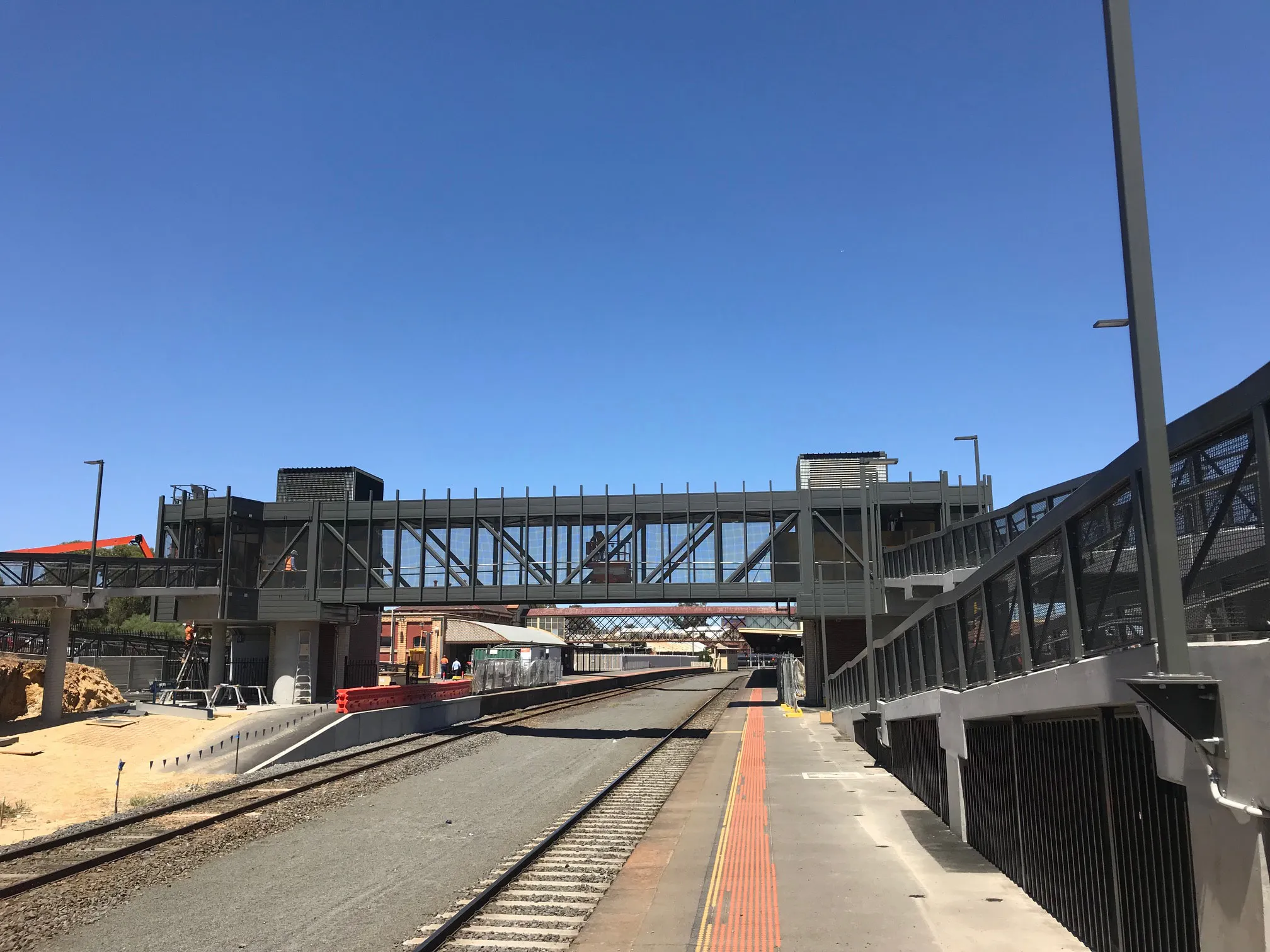 Railway Crossover bridge and lifts and ramp