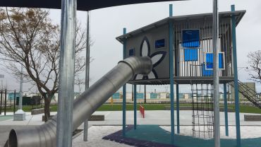 Stainless Steel Playground with Slide, Structure and Rope Climbing